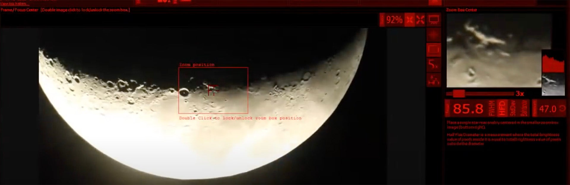 Virtual telescope viewing, moon (YouTube)